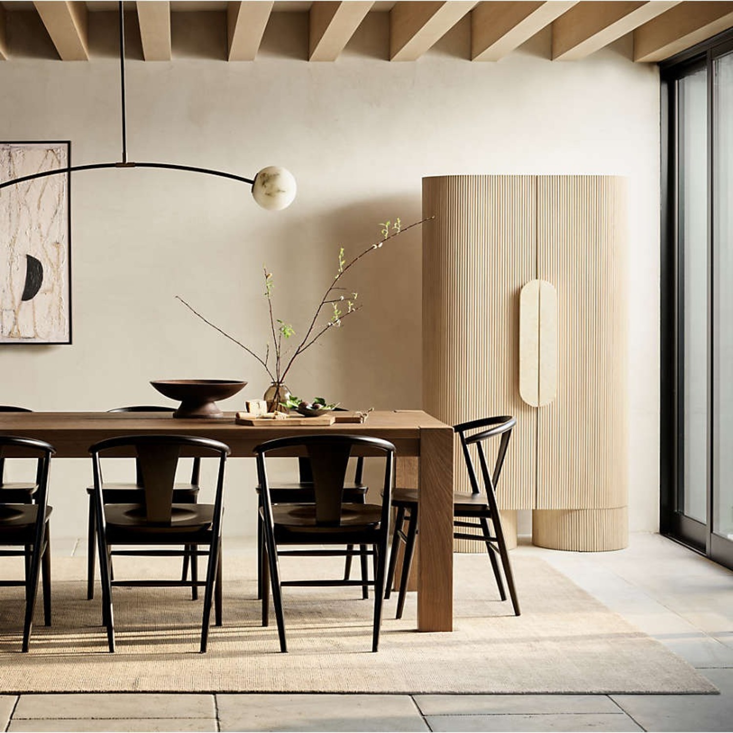 Crate & Barrel Terra Light Brown Wood Dining Table - image-5