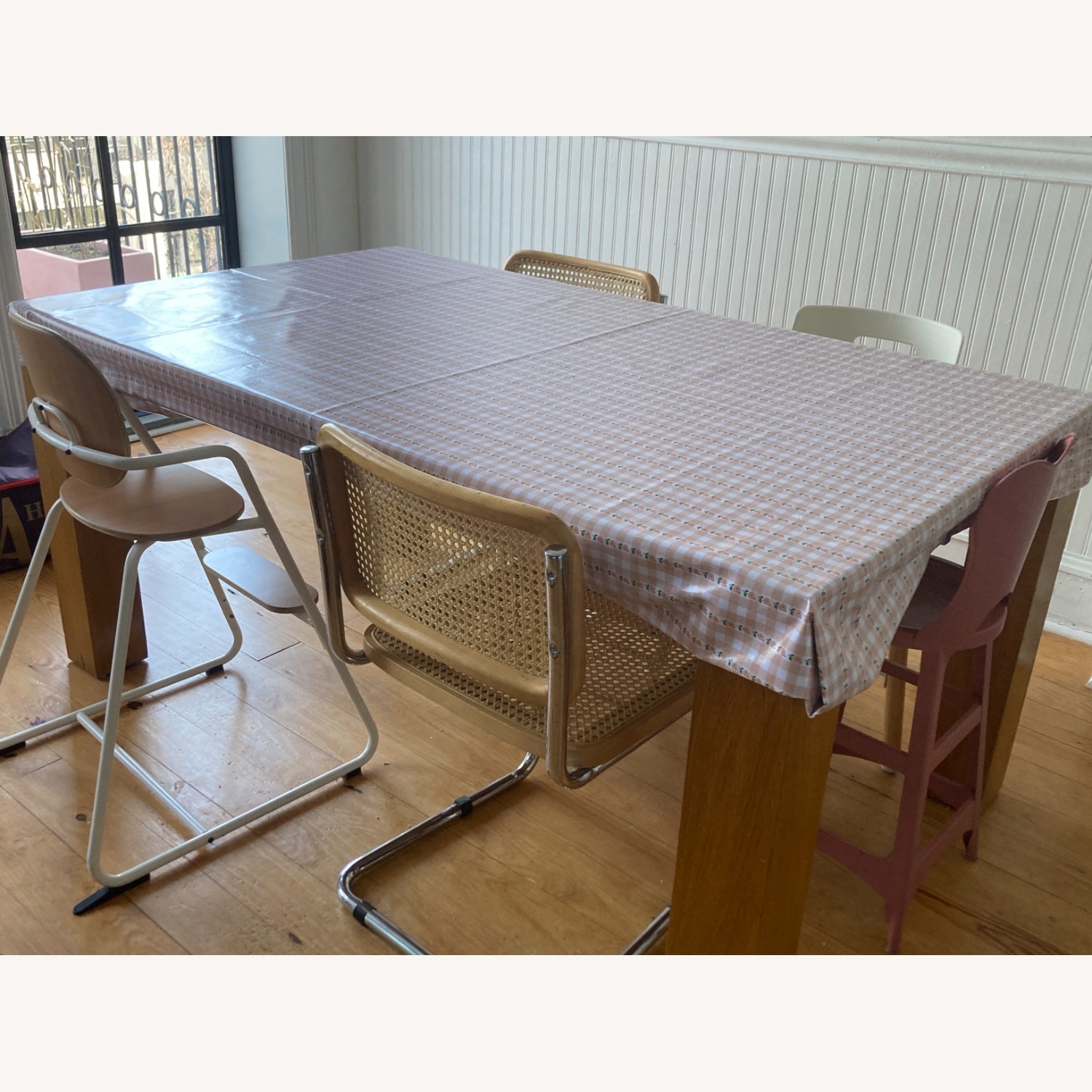 Crate & Barrel Terra Light Brown Wood Dining Table - image-4