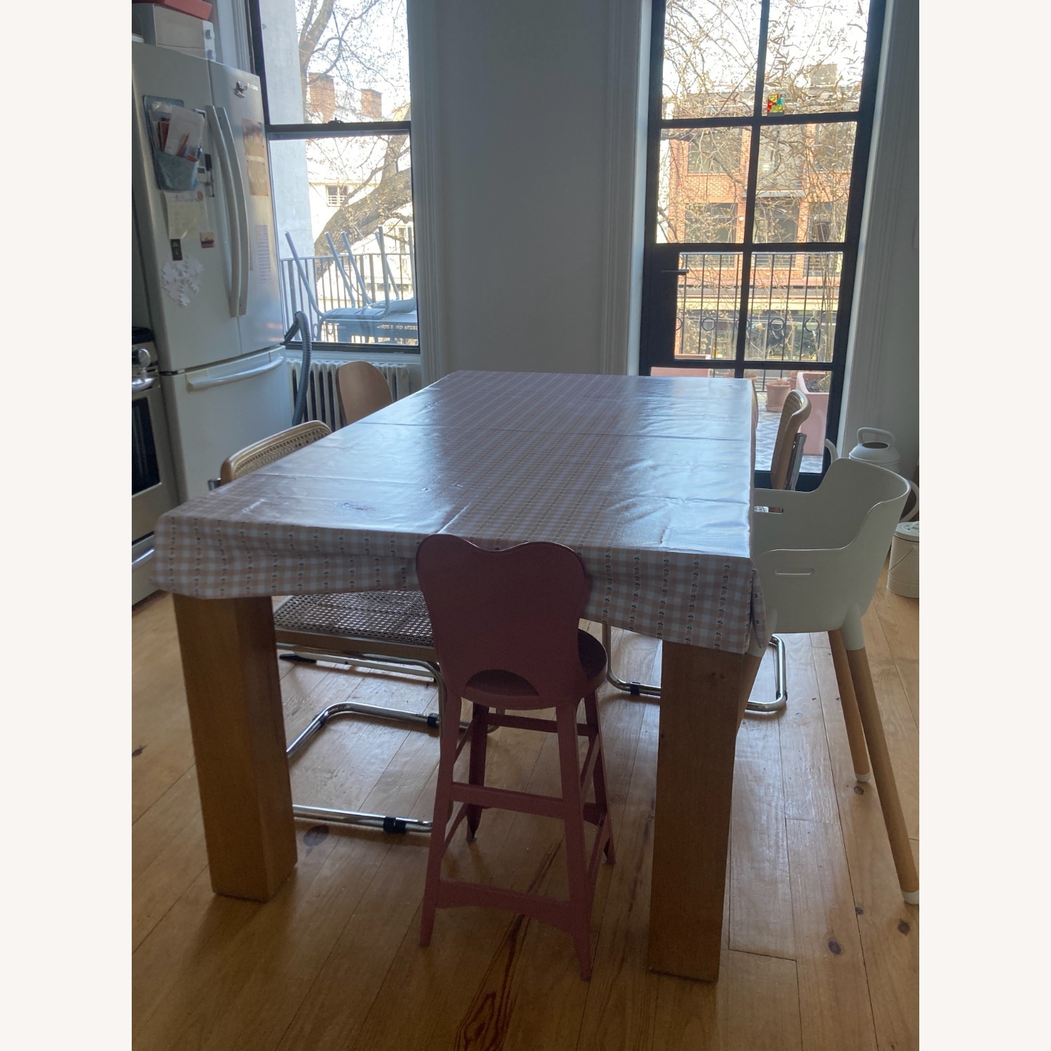 Crate & Barrel Terra Light Brown Wood Dining Table - image-3