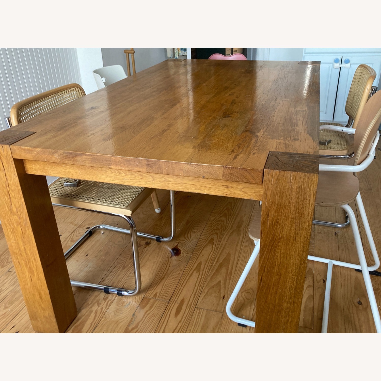 Crate & Barrel Terra Light Brown Wood Dining Table - image-2