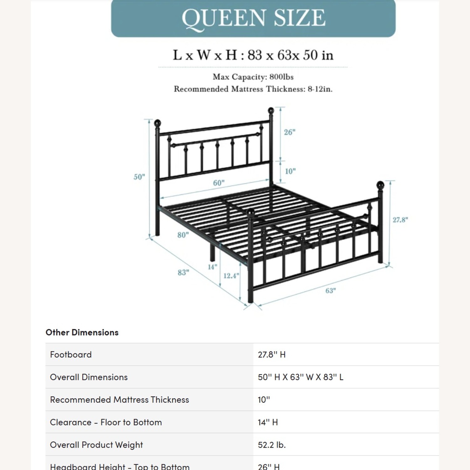 Wayfair Black Metal Headboard - image-1