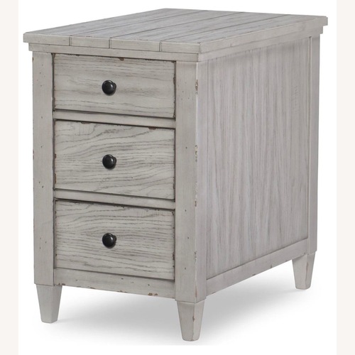 Used Macy's Legacy Classic Light Gray Wood Side Table for sale on AptDeco