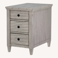Macy's Legacy Classic Light Gray Wood Side Table