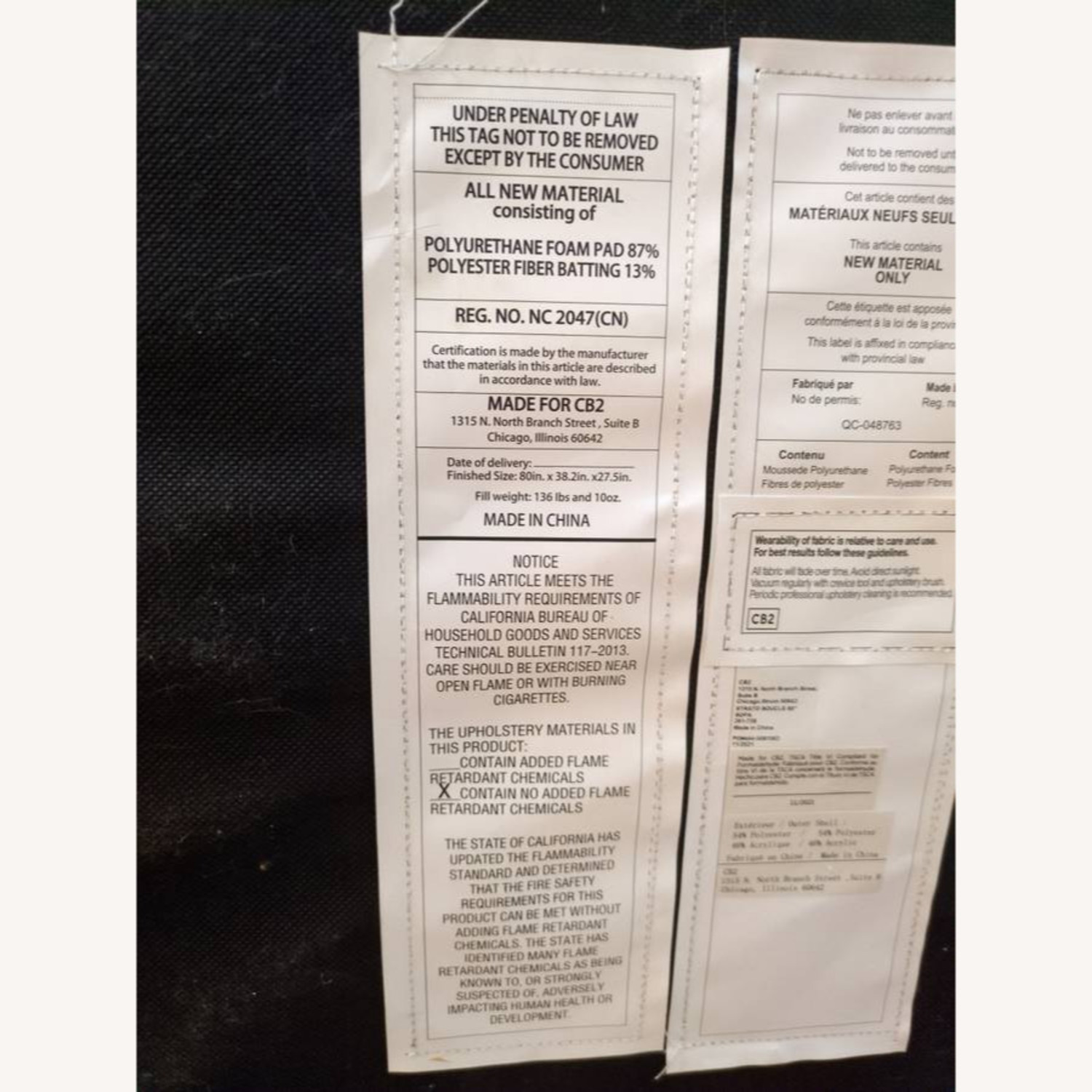 CB2 Strato Boucle 80" Sofa - image-1