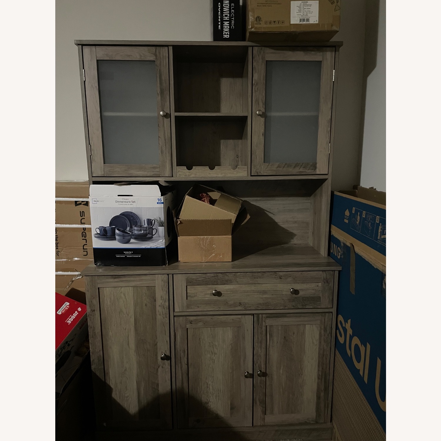 Amazon Dark Brown Wood Armoire - image-1