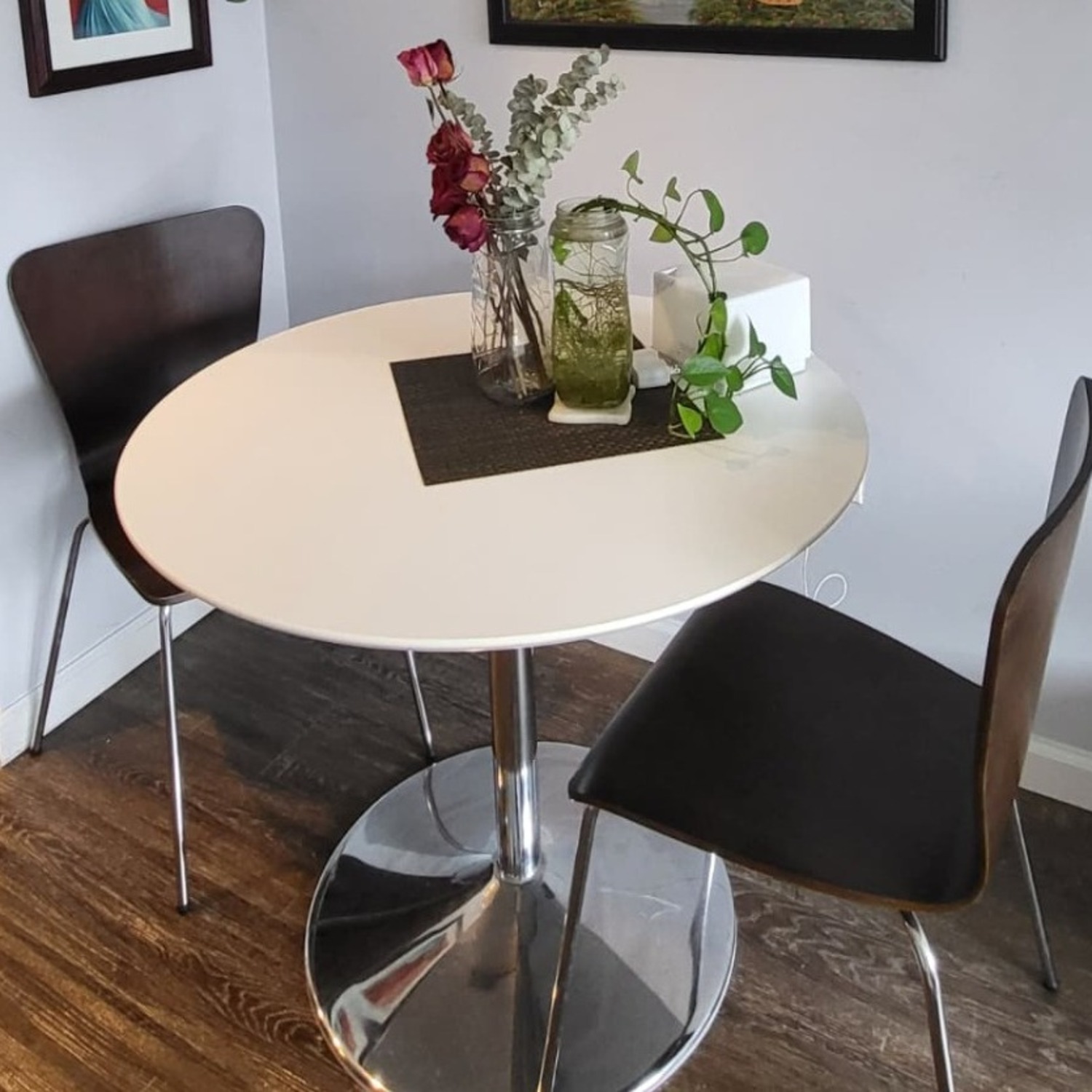 Dark Brown Wood Dining Chairs - image-5