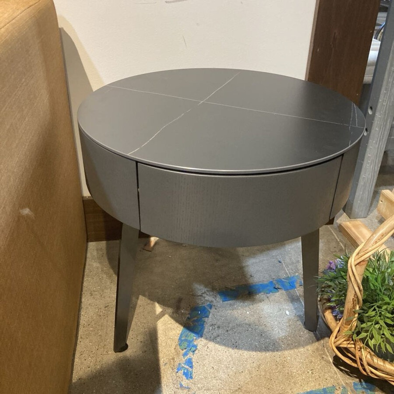 Modloft Warren Black Granite Quartz Side Table - image-2