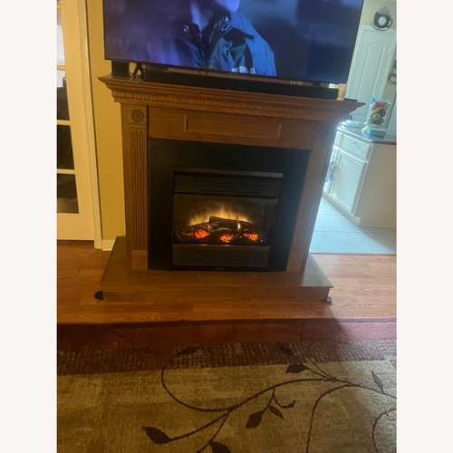 Used Wooden Mantle Electric Fireplace  for sale on AptDeco