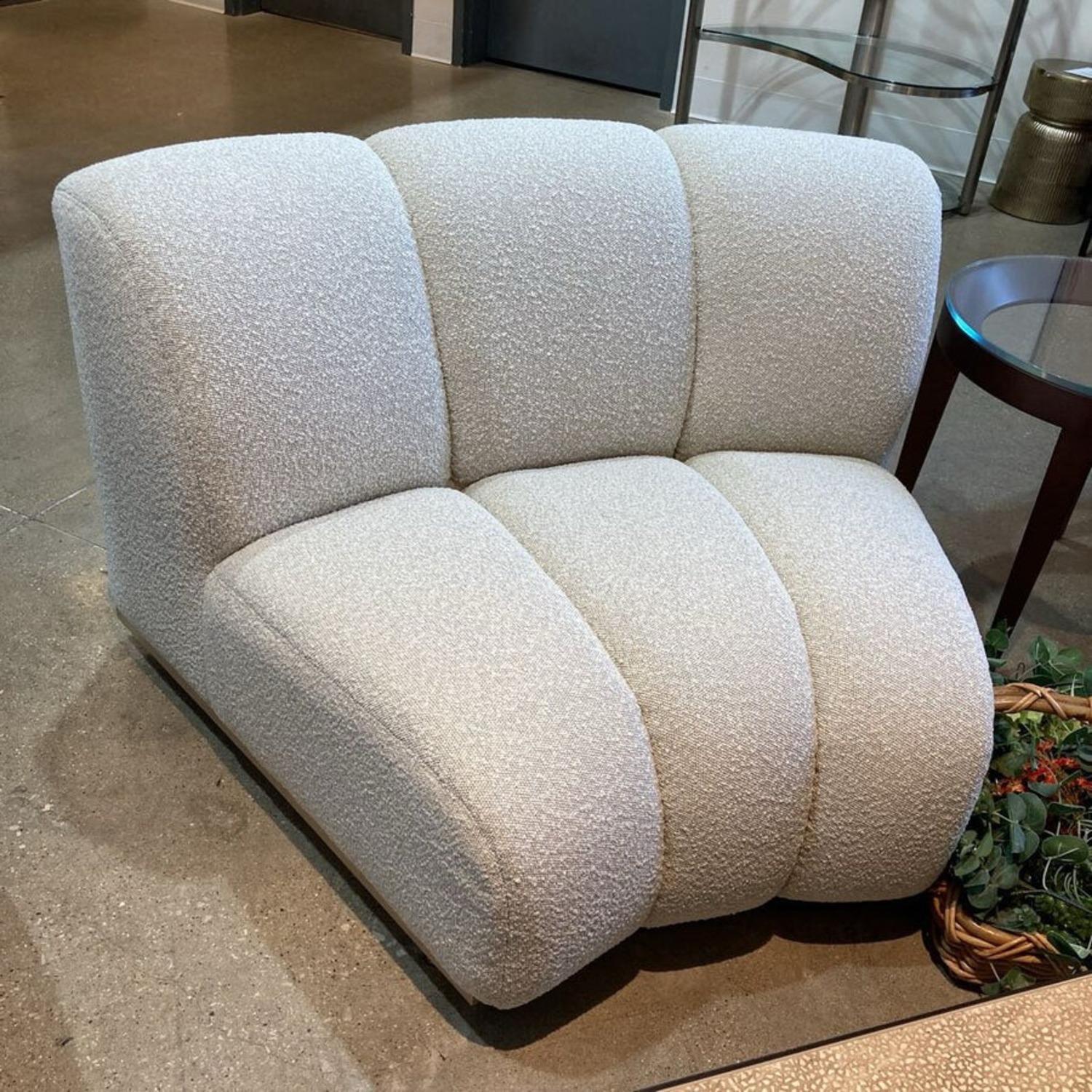 Boucle Wedge White Quartz Sofa - image-2