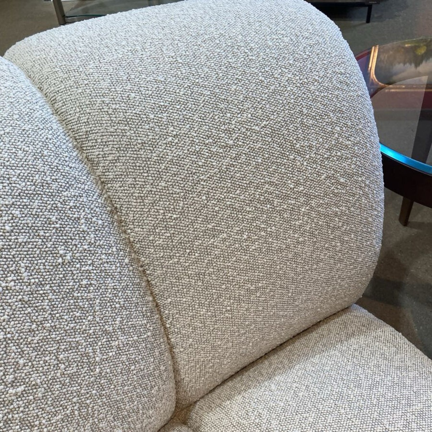 Boucle Wedge White Quartz Sofa - image-5