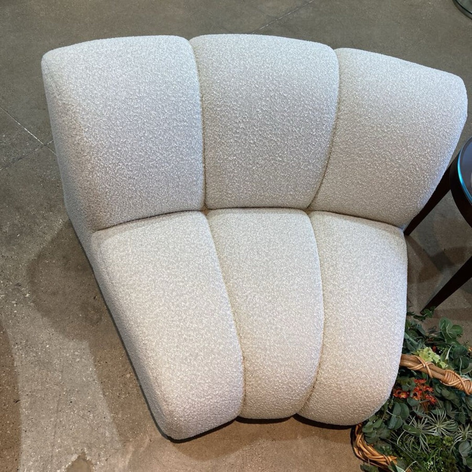 Boucle Wedge White Quartz Sofa - image-4