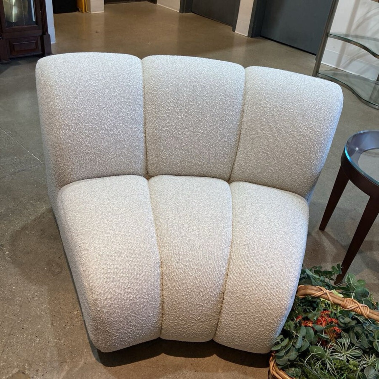 Boucle Wedge White Quartz Sofa - image-3