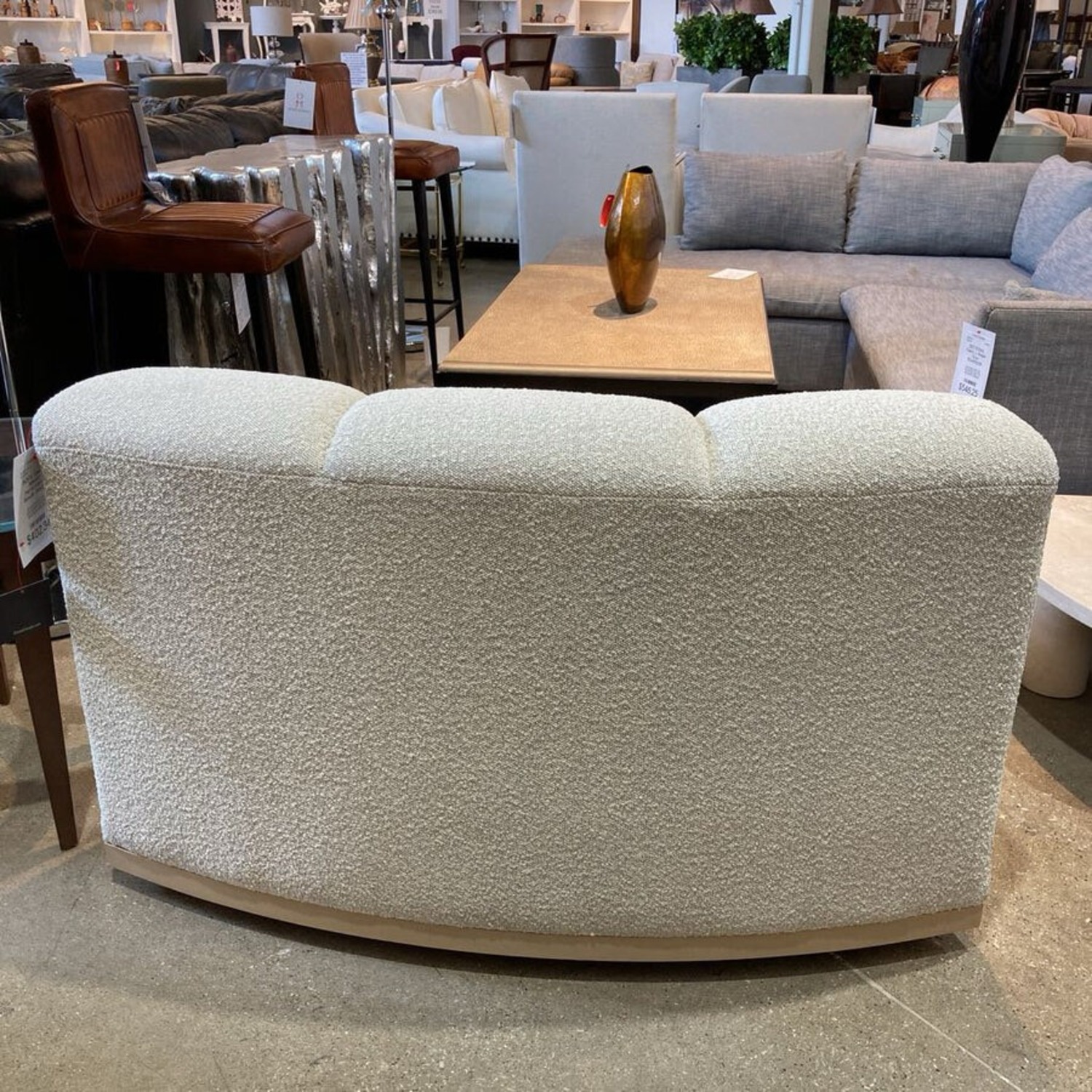 Boucle Wedge White Quartz Sofa - image-8