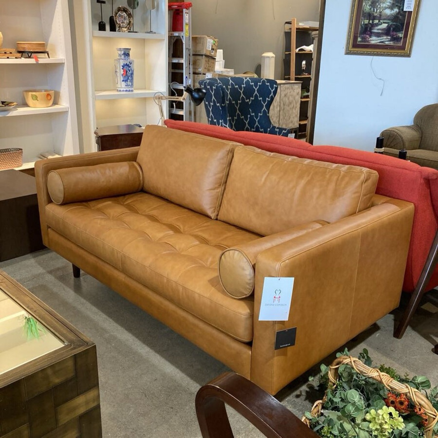 Poly & Bark Napa 72 Apartment Sofa Cognac Tan - image-2