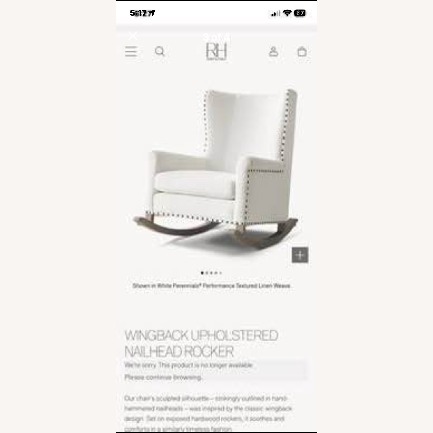 Restoration Hardware Wingback Nailhead Rocker - image-3