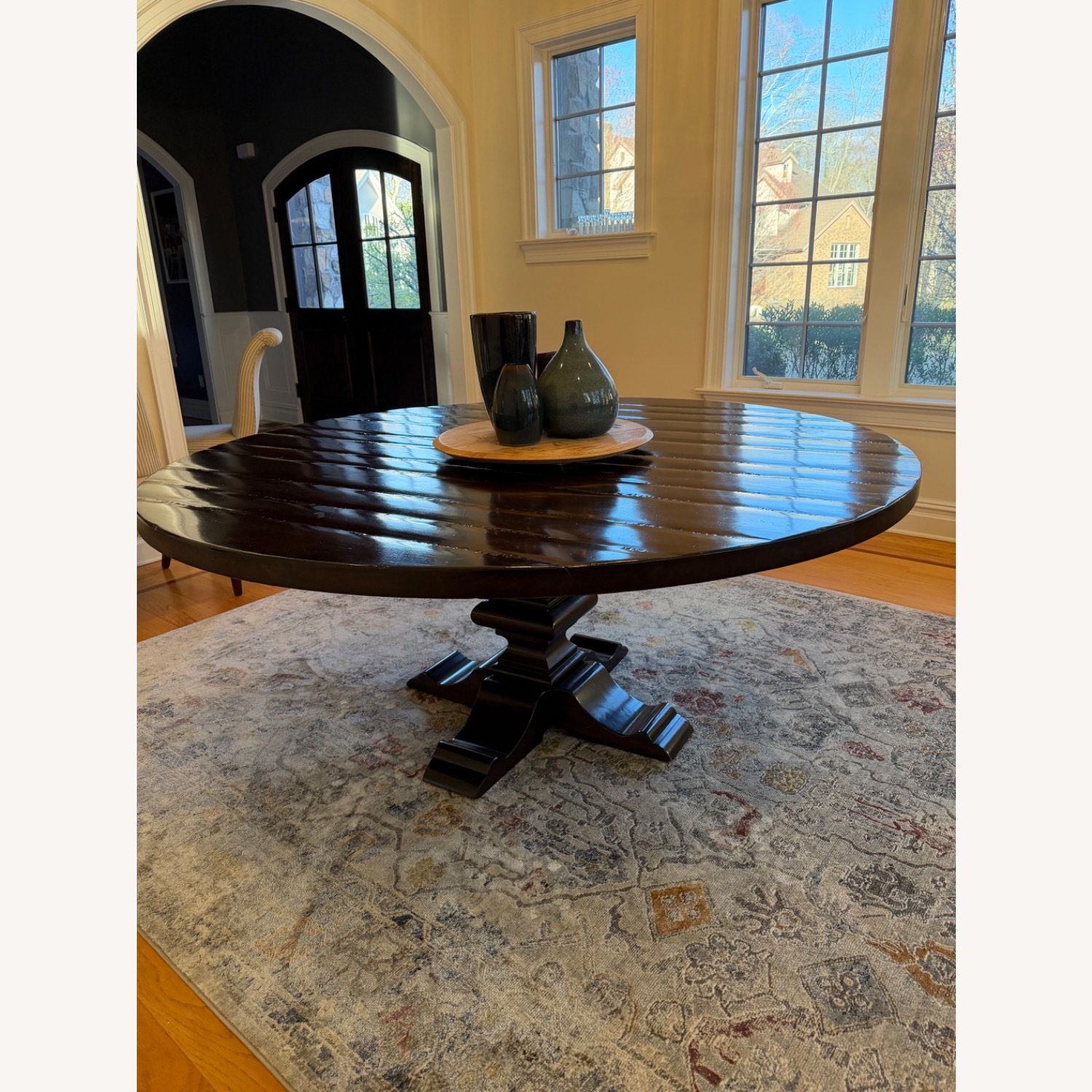 Restoration Hardware Dark Brown Wood Dining Table - image-6