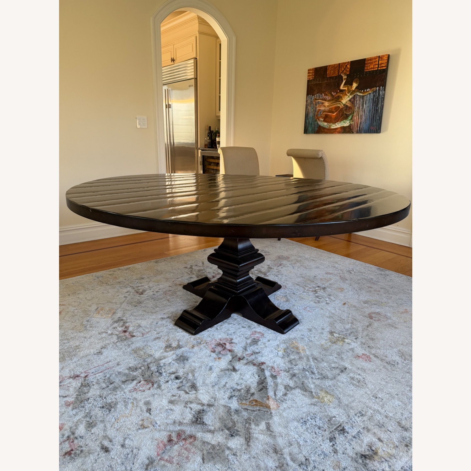 Restoration Hardware Dark Brown Wood Dining Table - image-3