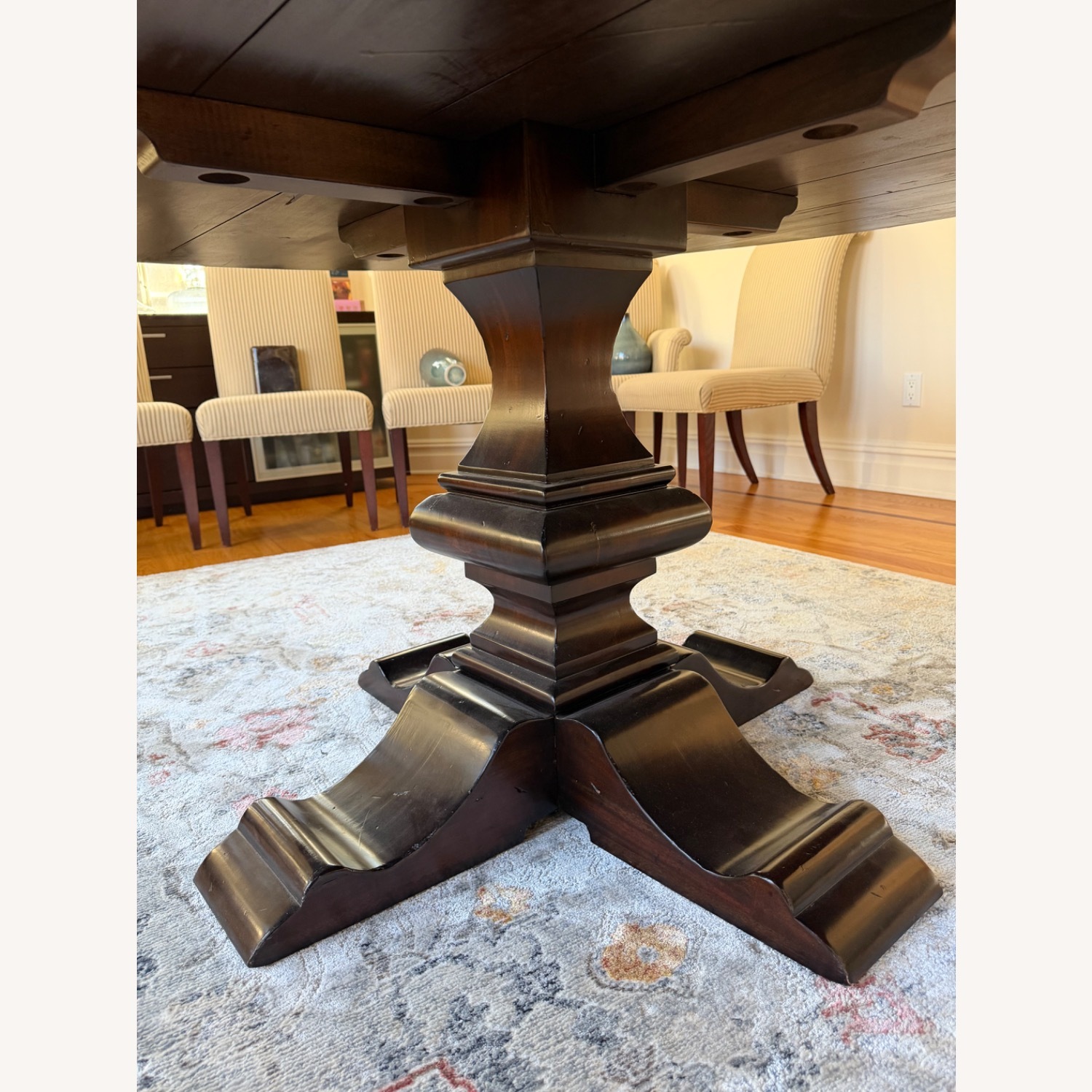 Restoration Hardware Dark Brown Wood Dining Table - image-5