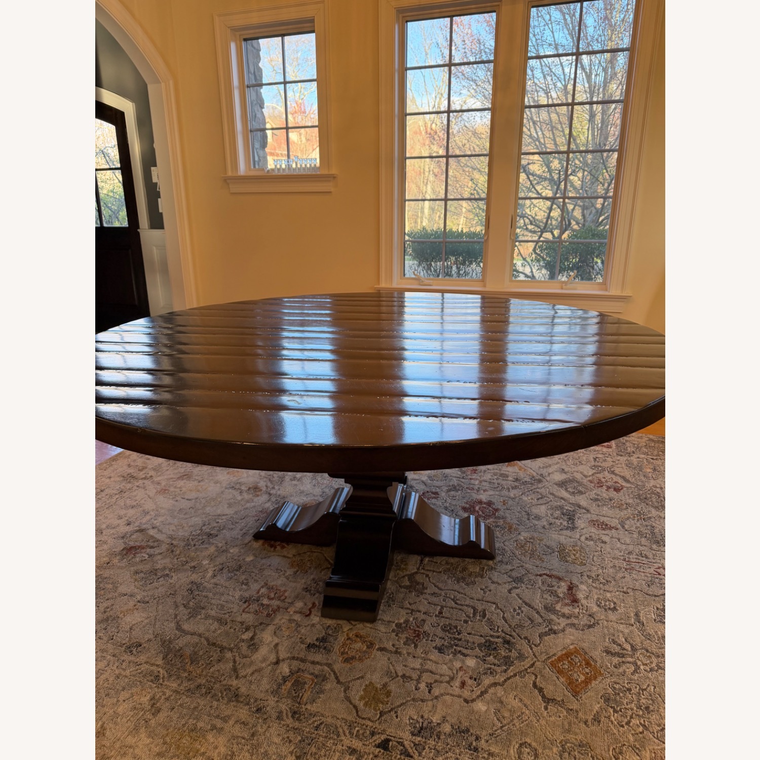 Restoration Hardware Dark Brown Wood Dining Table - image-1