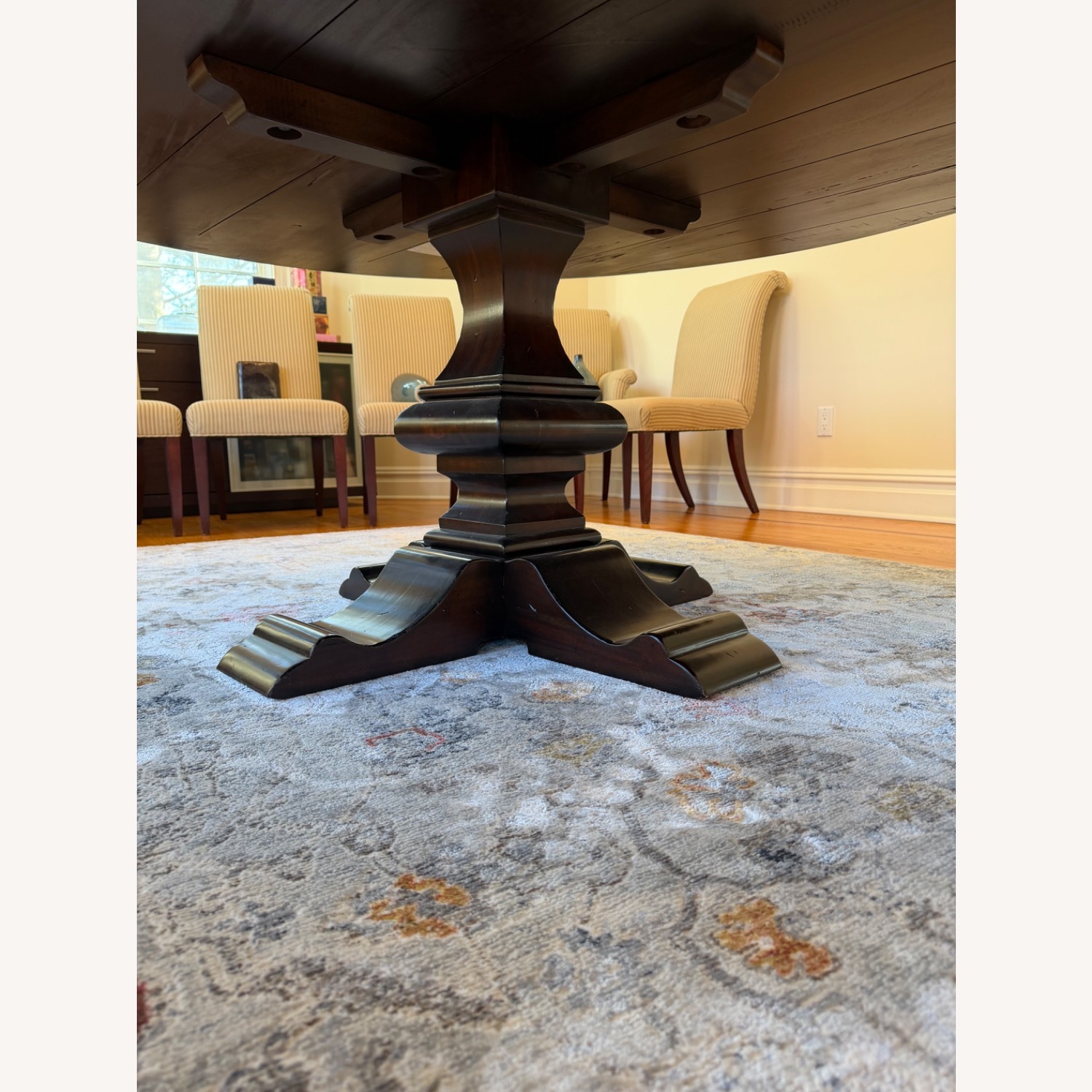 Restoration Hardware Dark Brown Wood Dining Table - image-4