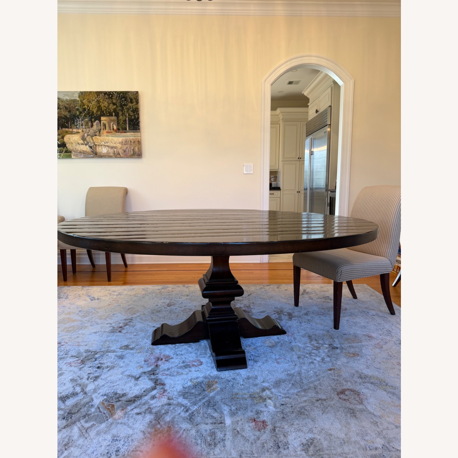 Restoration Hardware Dark Brown Wood Dining Table - image-2