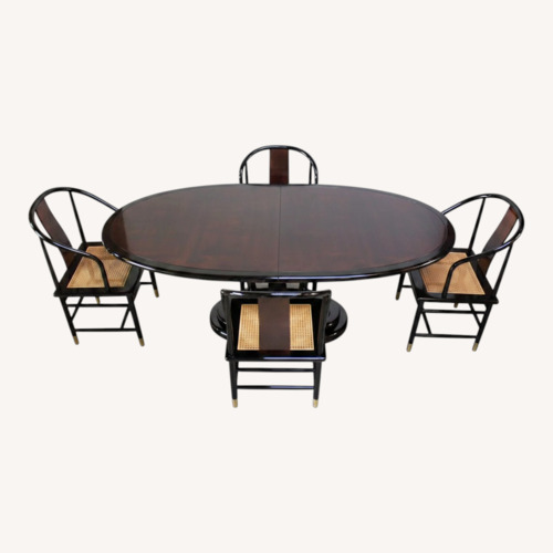 Used Hendredon Scene Three Dining Table, Chairs, Curio for sale on AptDeco