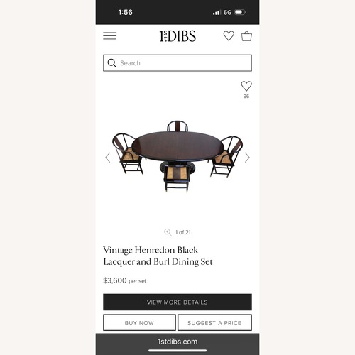 Used Hendredon Scene Three Dining Table, Chairs, Curio for sale on AptDeco