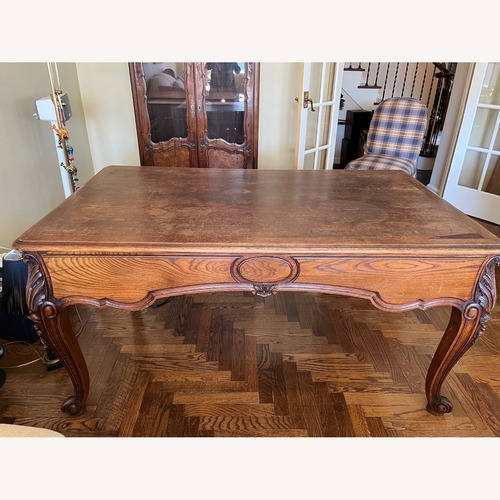 Used French Country Style 3-Dwr Desk w Carved Details for sale on AptDeco