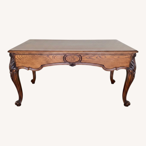 Used French Country Style 3-Dwr Desk w Carved Details for sale on AptDeco