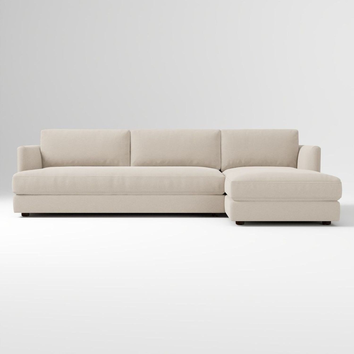 West Elm Haven Natural Velvet 2 Piece Sectional - image-5