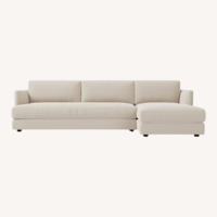 West Elm Haven Natural Velvet 2 Piece Sectional