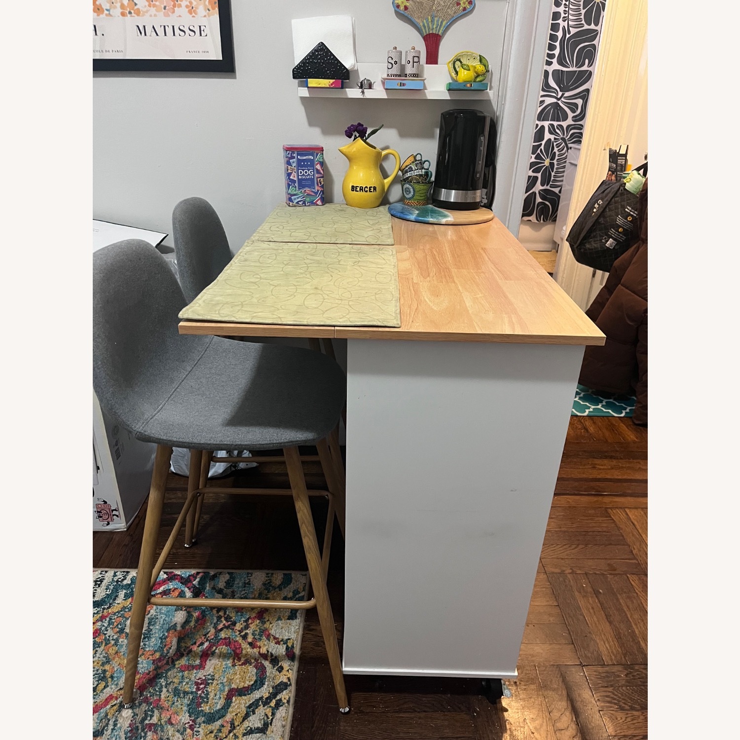 Wayfair Kitchen Island/Cart W Bar Top & Stools - image-3