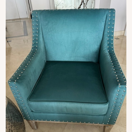 Used Green Fabric Accent Chair for sale on AptDeco