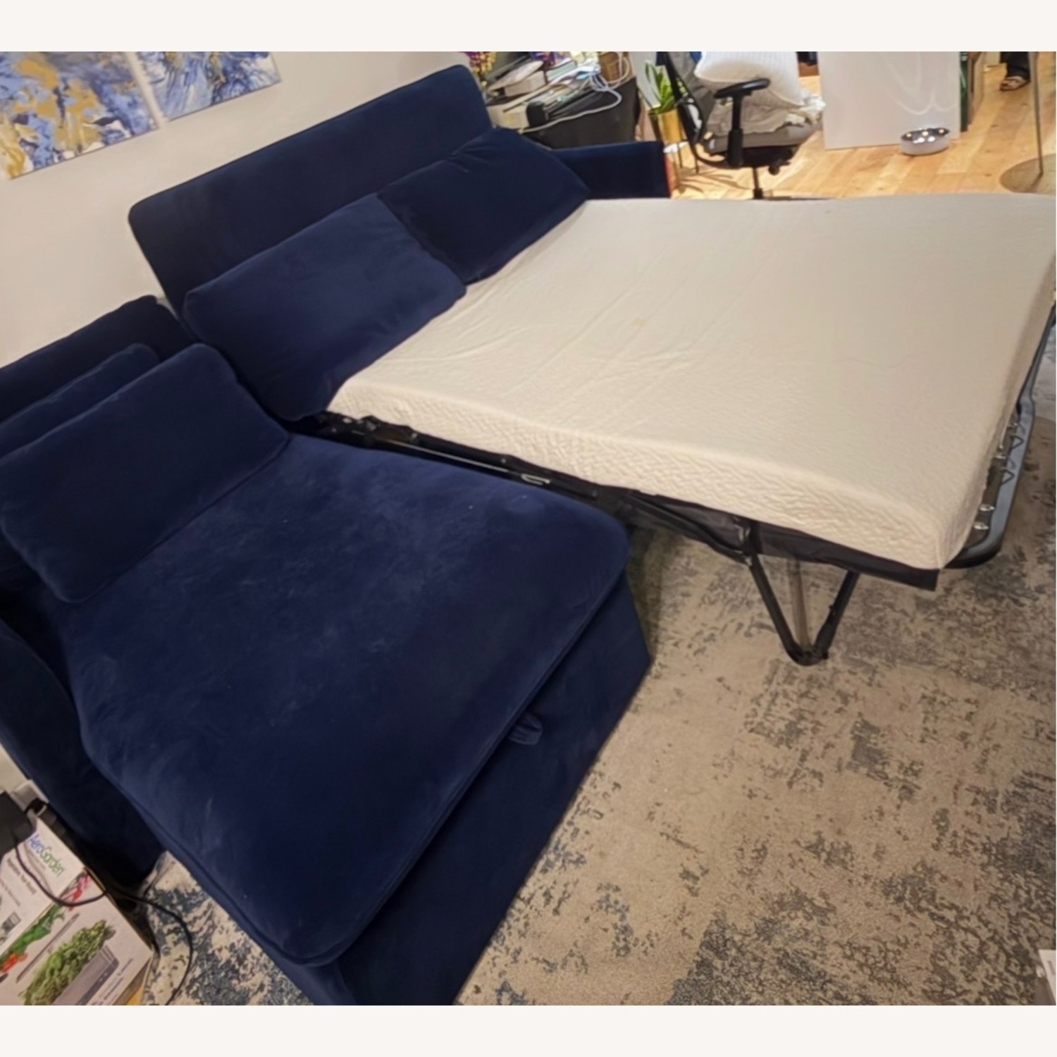 Article Oneira Blue Sectional Sofa Bed - image-7