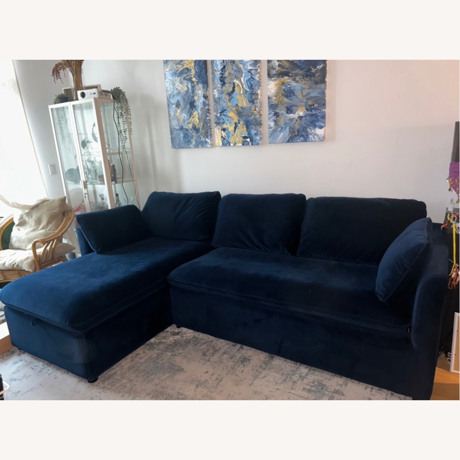 Article Oneira Blue Sectional Sofa Bed - image-5