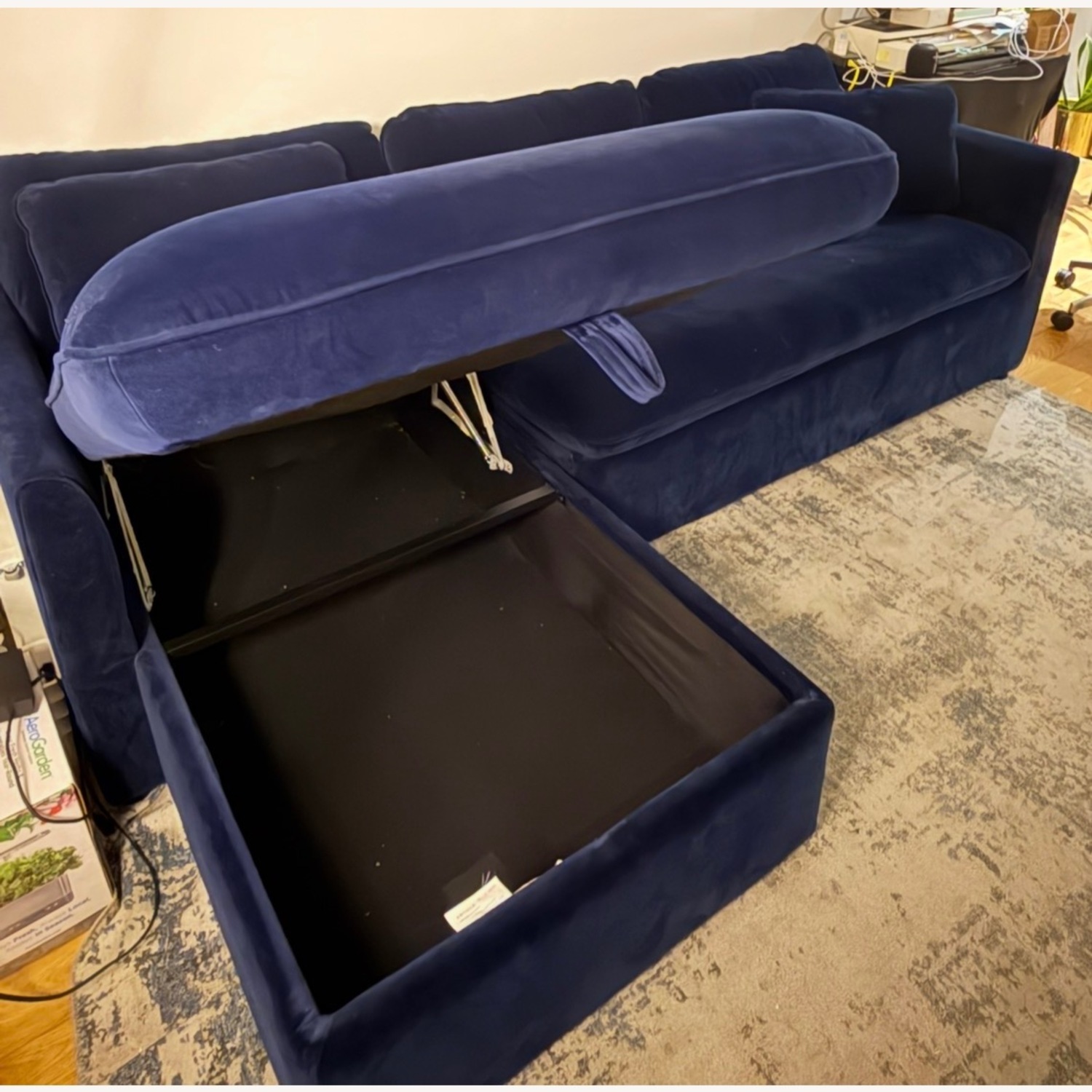 Article Oneira Blue Sectional Sofa Bed - image-6