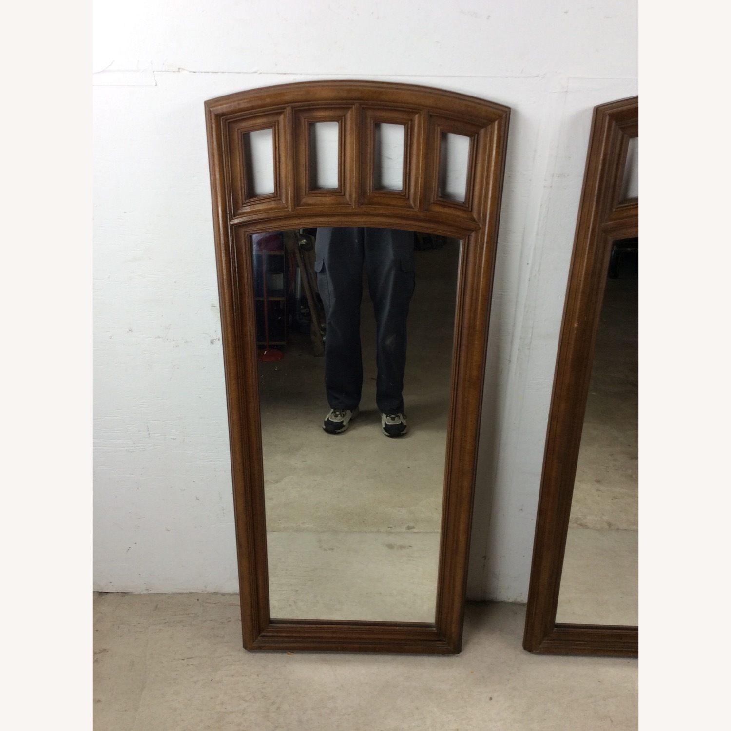Pair of Mid Century Modern Mirrors with Arch Top - image-3