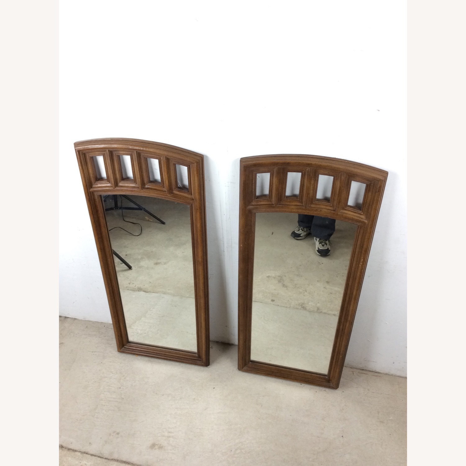 Pair of Mid Century Modern Mirrors with Arch Top - image-16