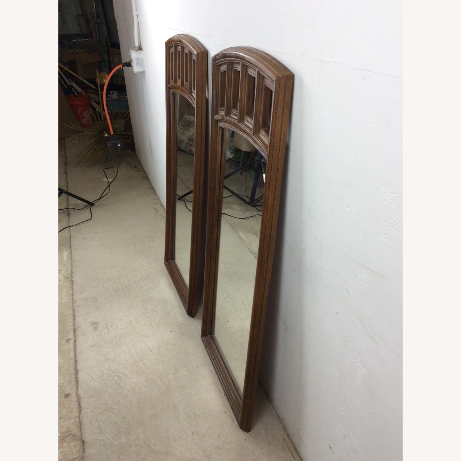 Pair of Mid Century Modern Mirrors with Arch Top - image-13