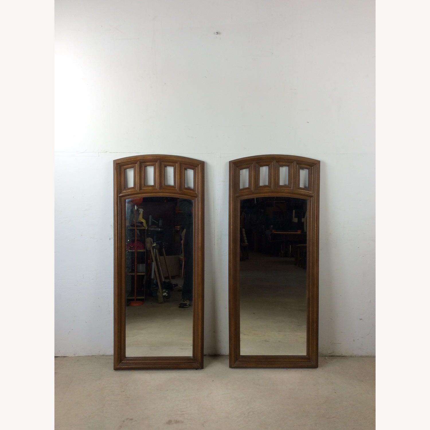Pair of Mid Century Modern Mirrors with Arch Top - image-1
