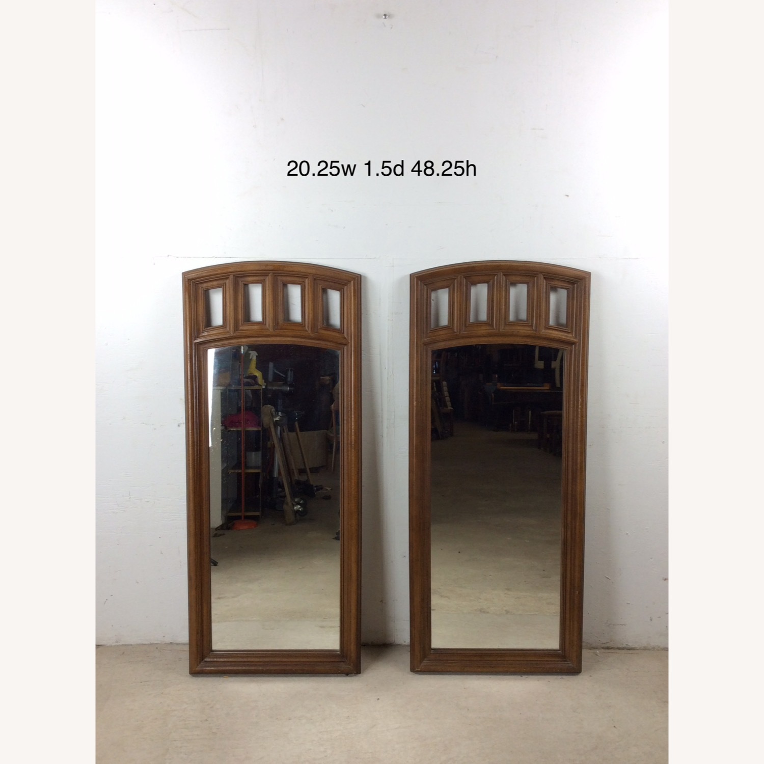 Pair of Mid Century Modern Mirrors with Arch Top - image-19