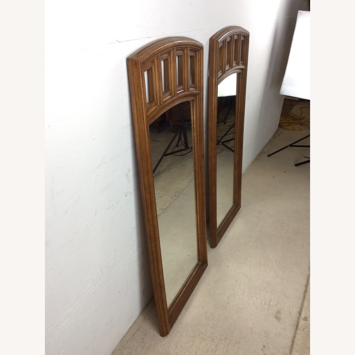 Pair of Mid Century Modern Mirrors with Arch Top - image-12