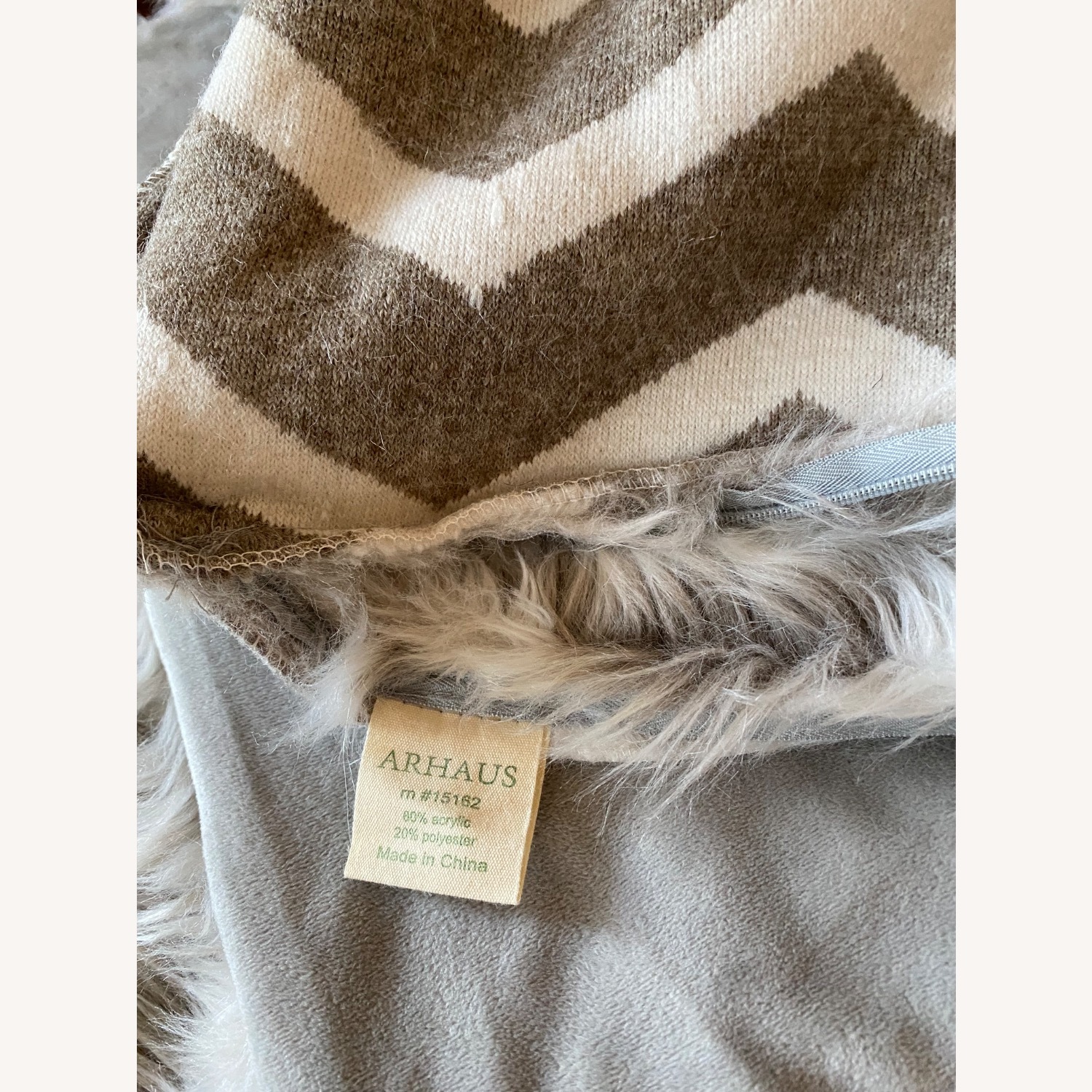 Arhaus Chevron Faux Fur Throw/Queen Duvet Set - image-7