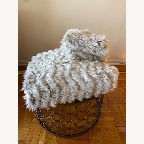 Used Arhaus Chevron Faux Fur Throw/Queen Duvet Set for sale on AptDeco