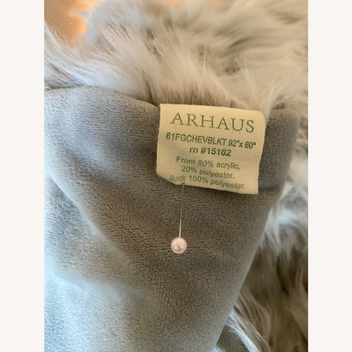 Arhaus Chevron Faux Fur Throw/Queen Duvet Set - image-8