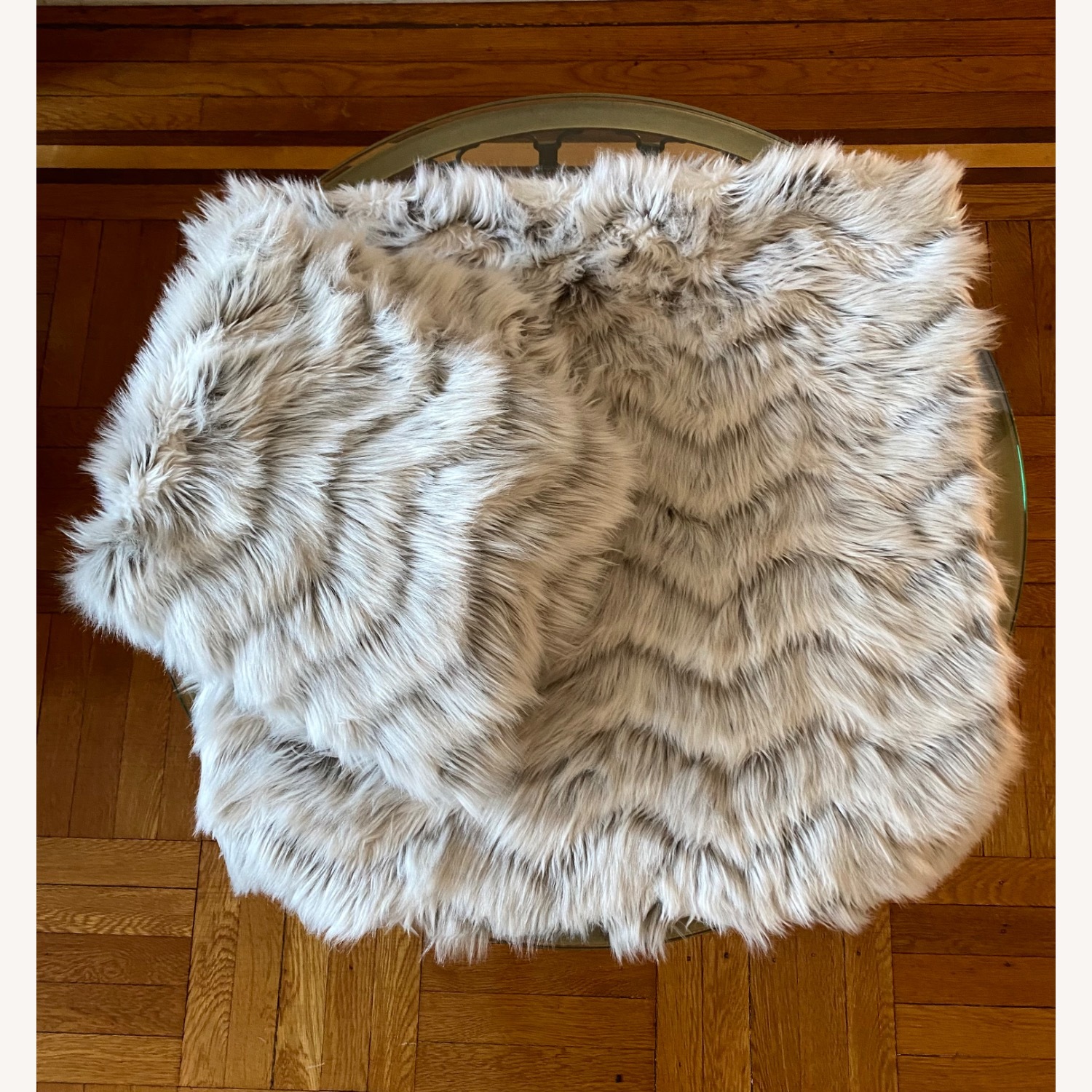 Arhaus Chevron Faux Fur Throw/Queen Duvet Set - image-4