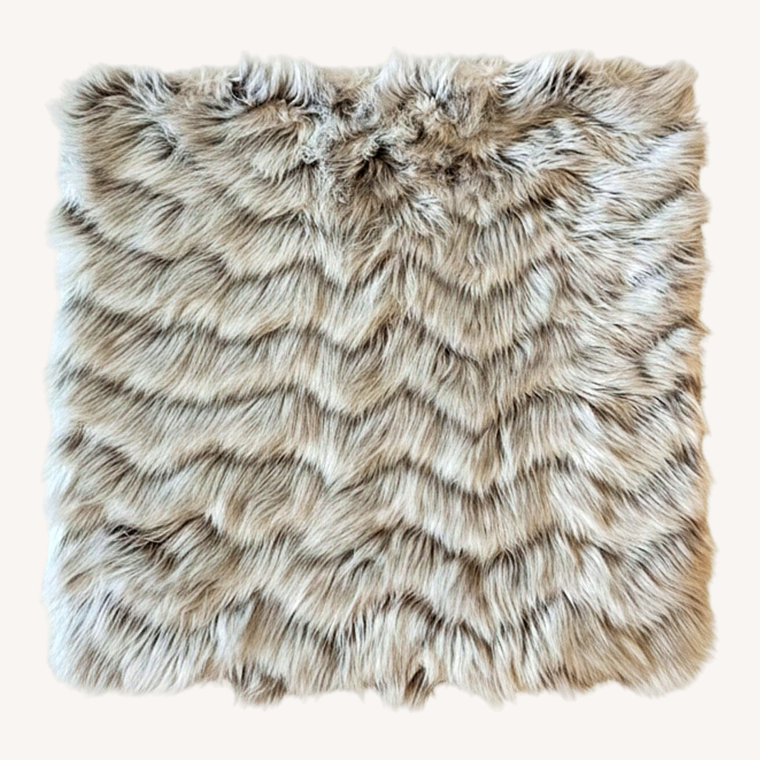 Arhaus Chevron Faux Fur Throw/Queen Duvet Set - image-0