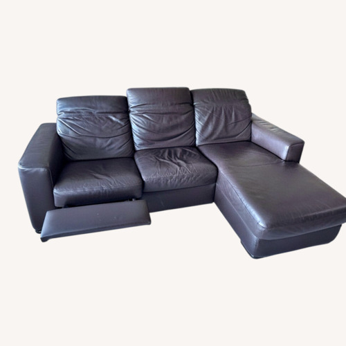 Used Dark Brown Leather 3+ Seater Sofa for sale on AptDeco