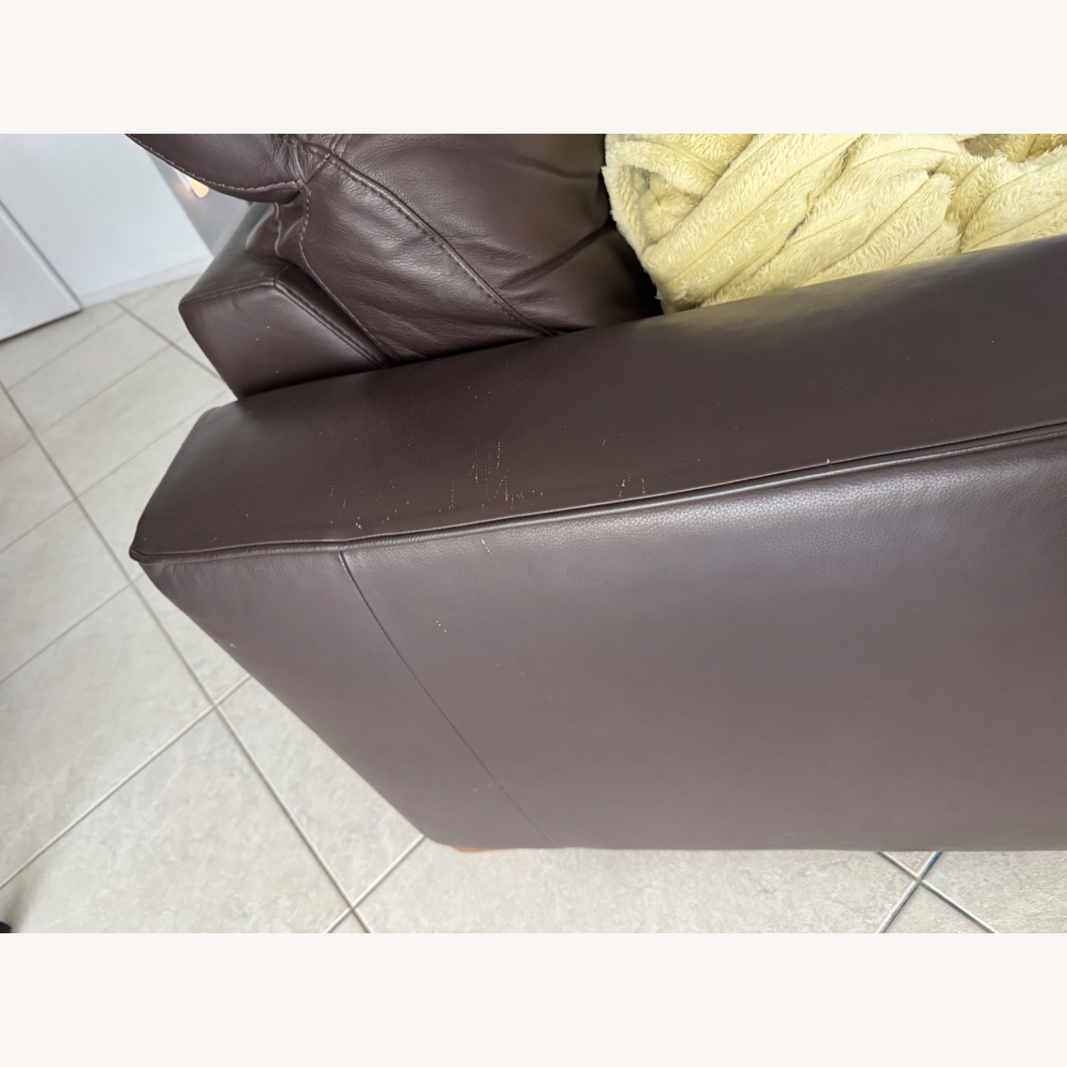Dark Brown Leather 3+ Seater Sofa - image-4