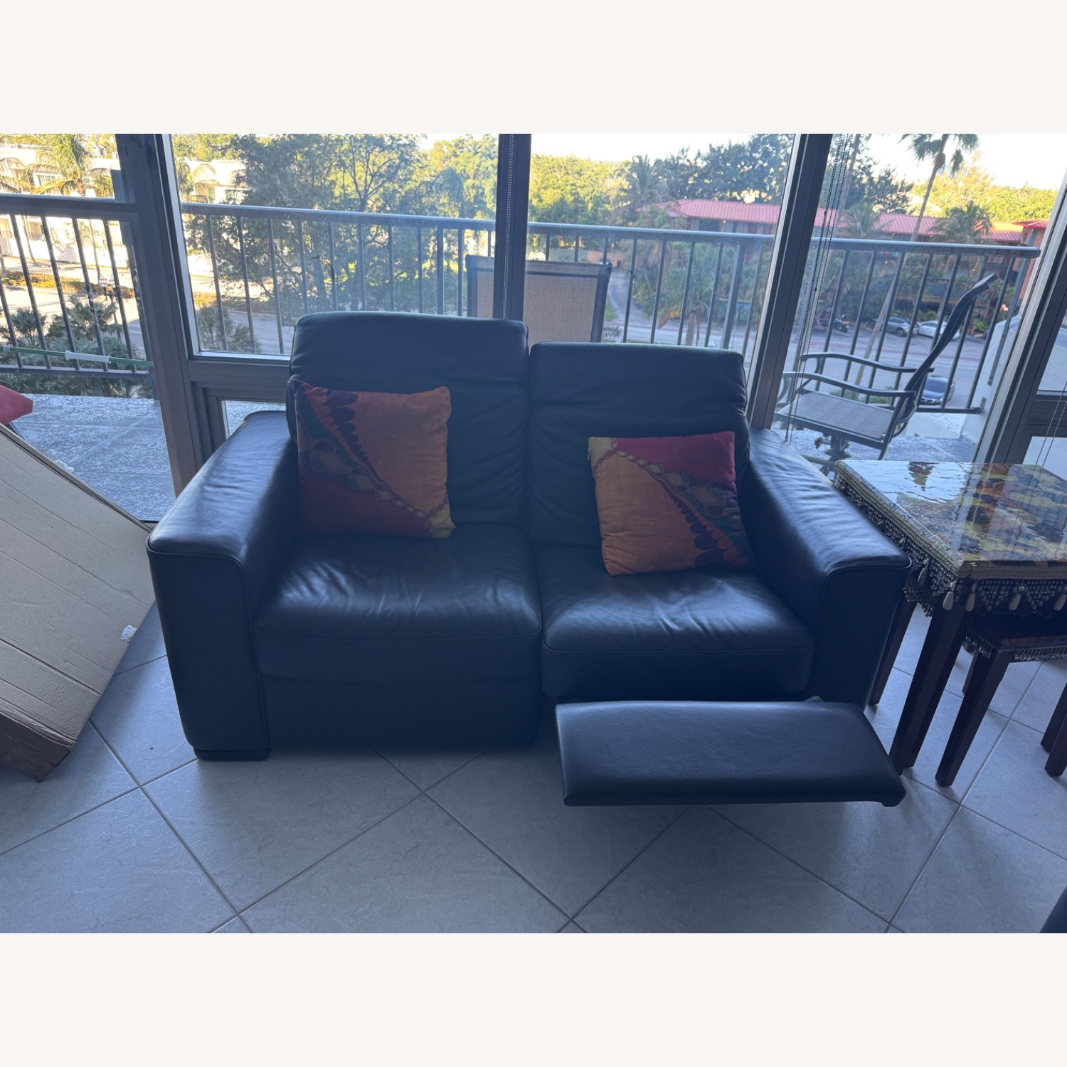 Natuzzi Dark Brown Leather Loveseat - image-3